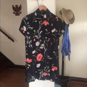 Reformation Viscose floral shirt dress